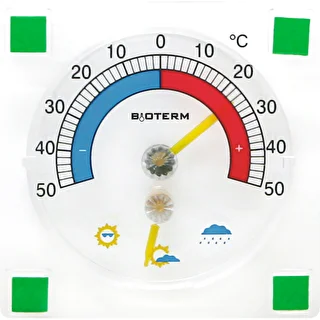 Thermomètre univ avec hygrom transp autocollant (-50/50C)