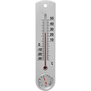 Thermomètre universel argenté avec hygromètre (-30/50C) 25cm