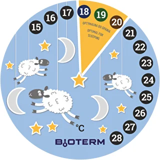 Therm. à cristaux liquides, pour enfants (15-28C)Ø11cm