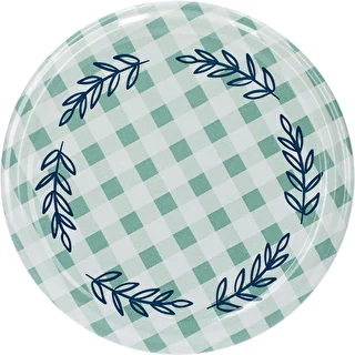 Couvercles à vis (twist-off) Ø82/6 motif vichy — lot de 10