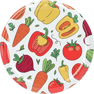 Couvercle Twist Off imprimé – motif Légumes, fi 82/6, 10 pièces