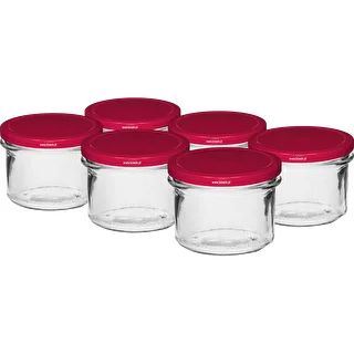 Bocal droit 235ml avec couv. bordeaux fi82 - 6pcs.