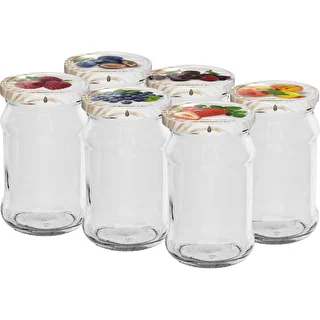 Bocal TO 300ml avec couvercle coloré fi66 - 6 pièces