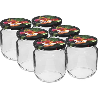 Bocal TO Cornichons 425ml avec couvercle coloré fi82/6 - 6 pièces
