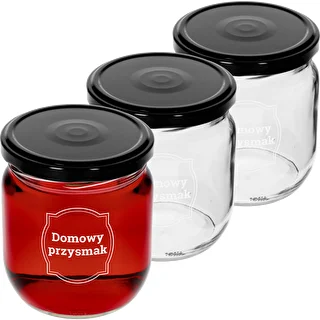 Bocal TO 425ml couv. impr. MAISON fi82 - 3pcs