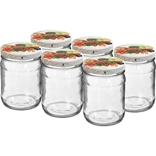 Bocal TO 500ml avec couvercle coloré fi82/6 - 6 pièces