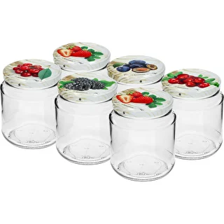 Bocal TO 580ml épais avec couv. color. fi82/6 -6pcs