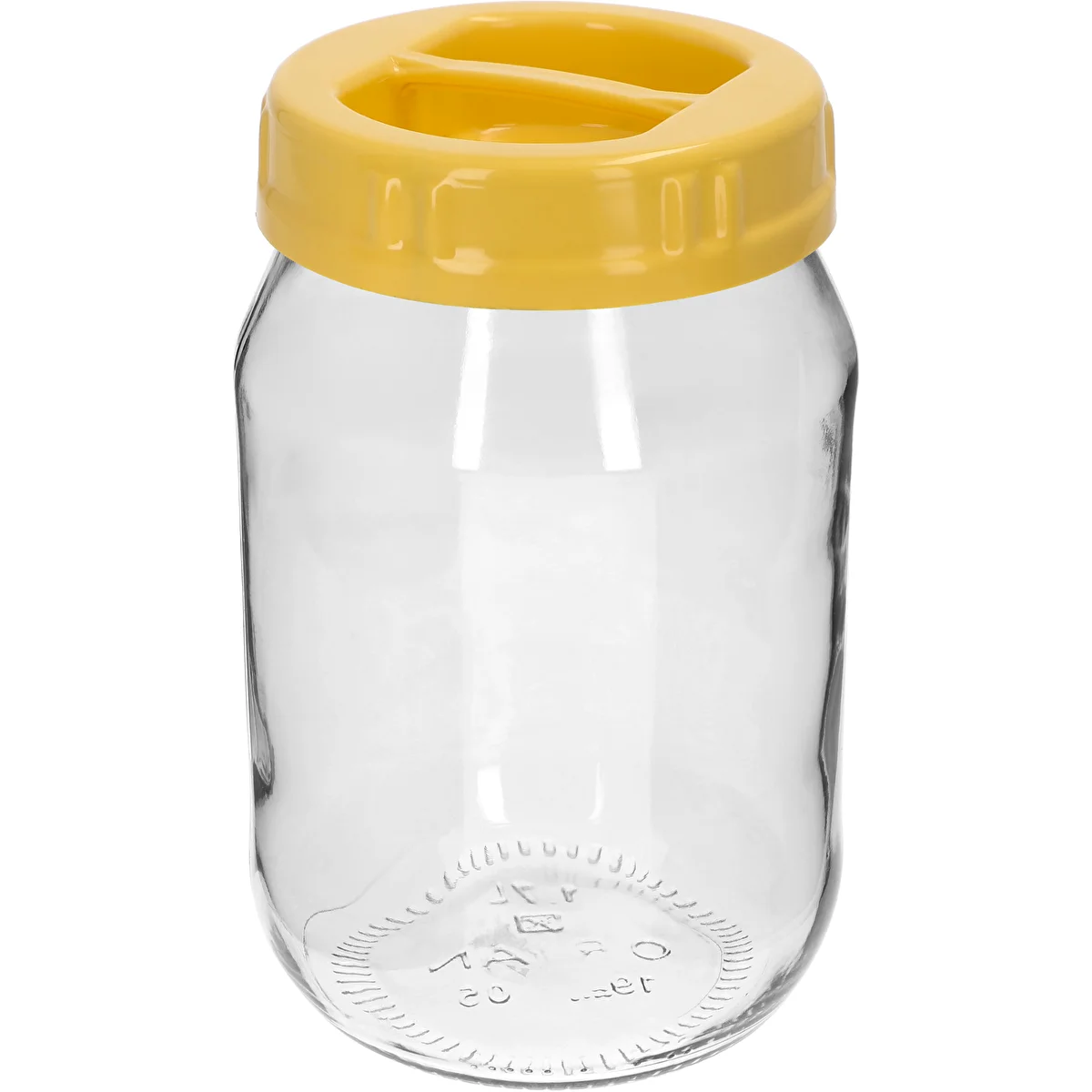 Bocal Twist-Off (TO) 1,7 L avec couvercle jaune en plastique, avec poignée, Ø 100 mm, 1 pièce