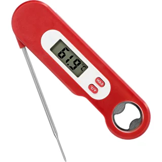 Thermomètre culinaire électronique avec sonde pliante (-50/+300℃), rouge