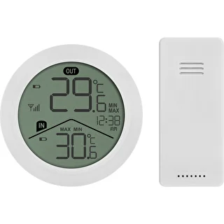 Thermomètre électronique Soens - avec sonde extérieure, rond blanc