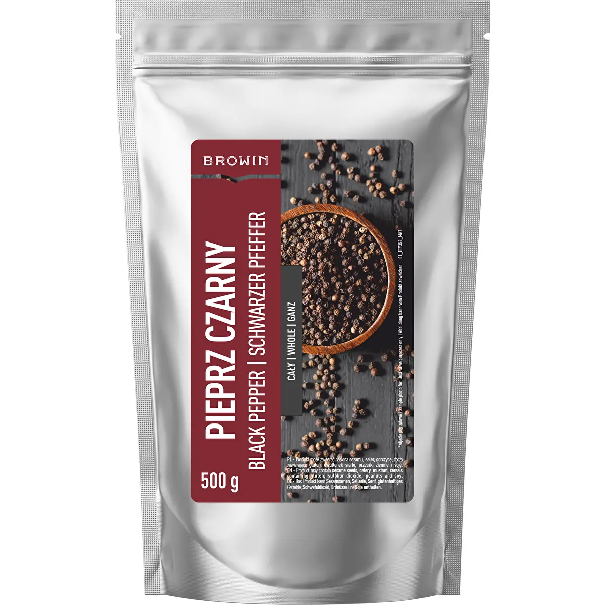 Poivre noir en grains, 500 g