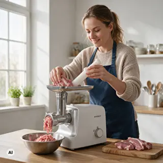 Hachoir à viande avec coupe-légumes, passoire à purée et poussoir à saucisses, 1500 W – photo 7