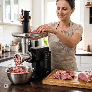 Hachoir à viande multifonction – avec panneau tactile, râpe-éminceur et passe-légumes, 2 000 W – photo 8
