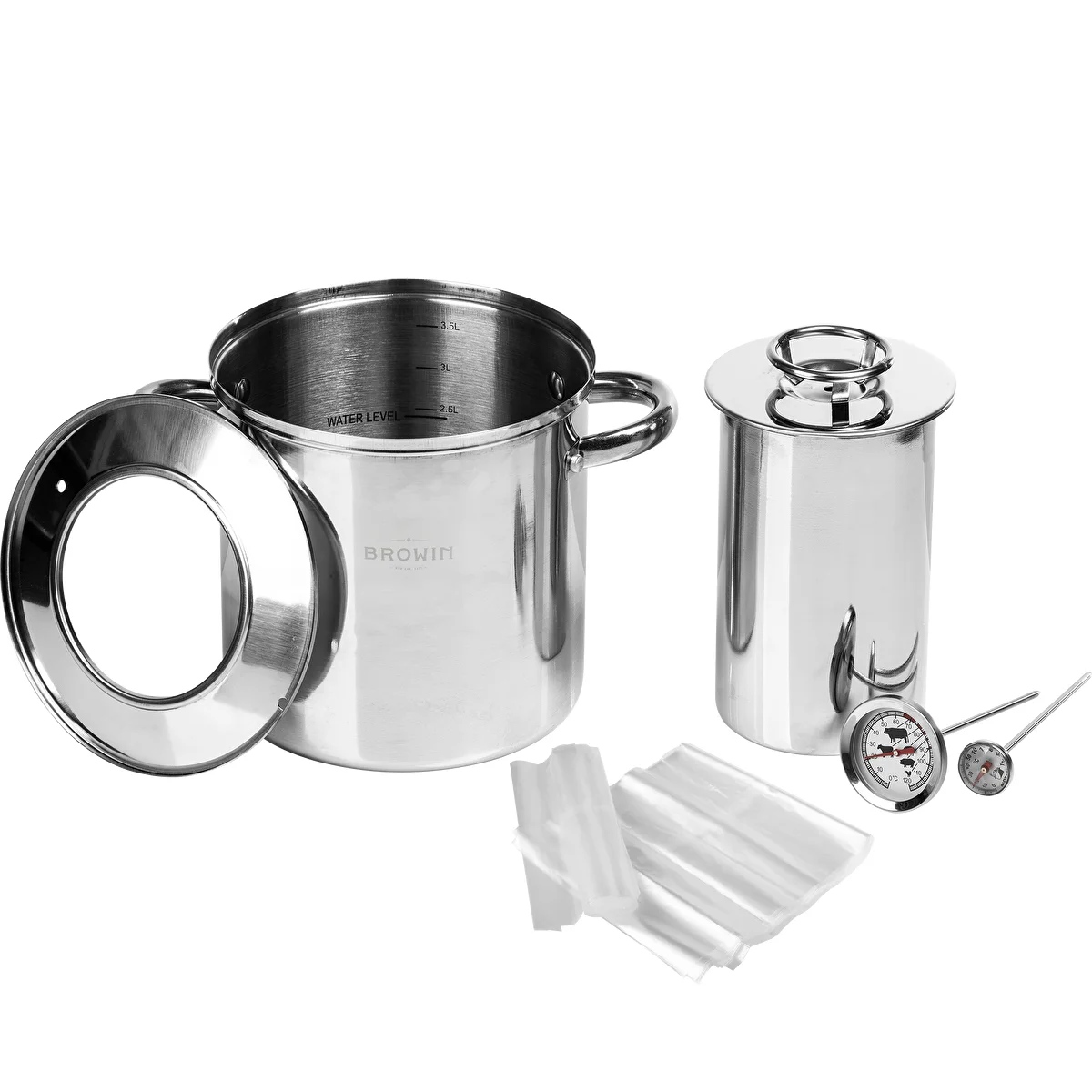 Ensemble bain-marie - cuiseur à jambon 1,5 kg + marmite