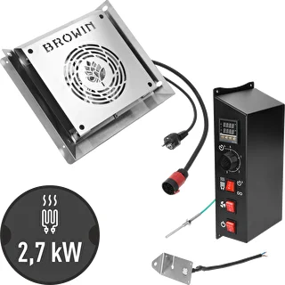 Kit de modules dragON 2,7 kW avec régulateur de température numérique, pour fumoirs d'extérieur