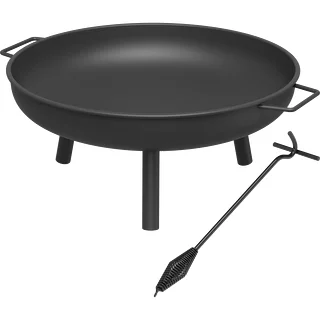 Ensemble brasero Ø 58 cm et tisonnier-poignée pour chaudron ou couvercle de marmite en fonte