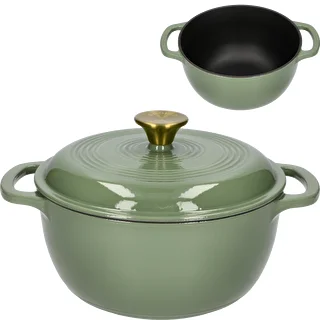 Cocotte en fonte émaillée - sauge, 4 L