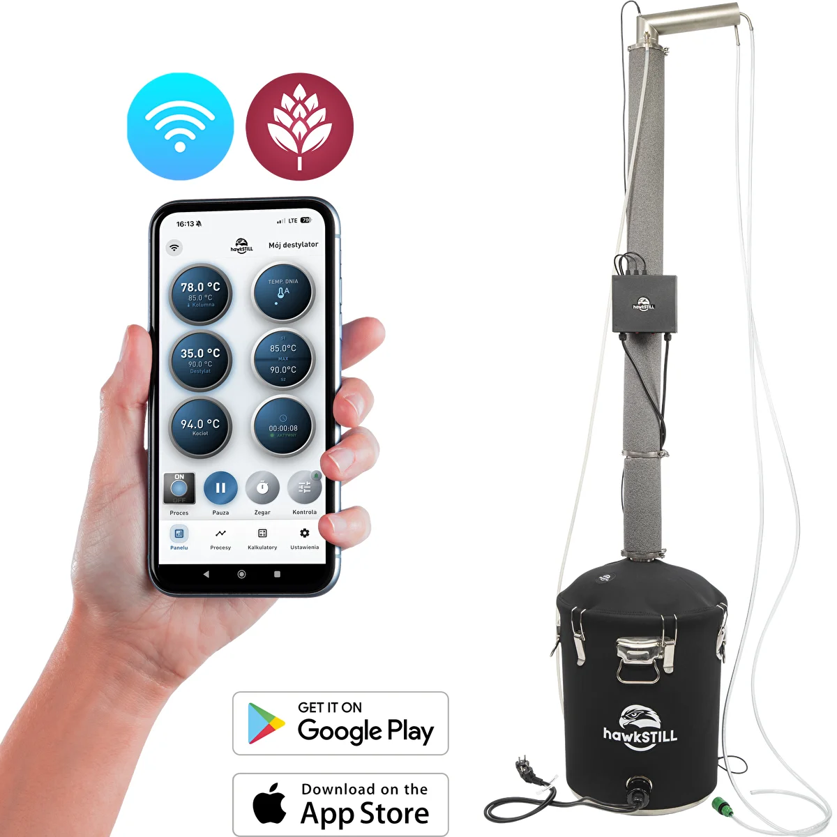 Alambic HawkStill Aabratek 2.0 60 L WiFi avec isolation thermique