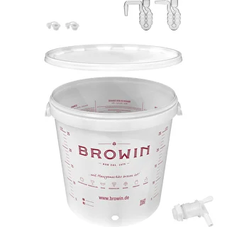 Récipient de ferment. blanc 30L impression DE robinet 2 tubes
