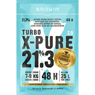 Levures Turbo X-Pure 21,3 % 48 h, 25 L
