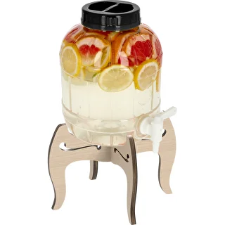 Bocal multifonction avec robinet 5L + support en bois.