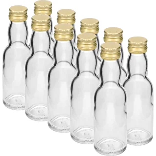 Bouteille « Maluch » avec capsule à vis dorée, 40 ml, lot de 10
