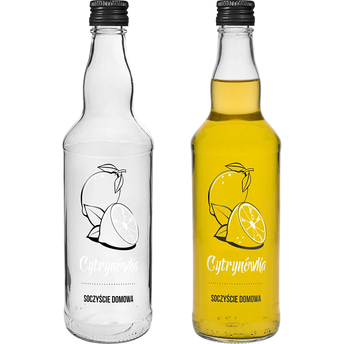 Bouteille 500 ml avec bouchon à vis, motif « Cytrynówka », 1 pièce