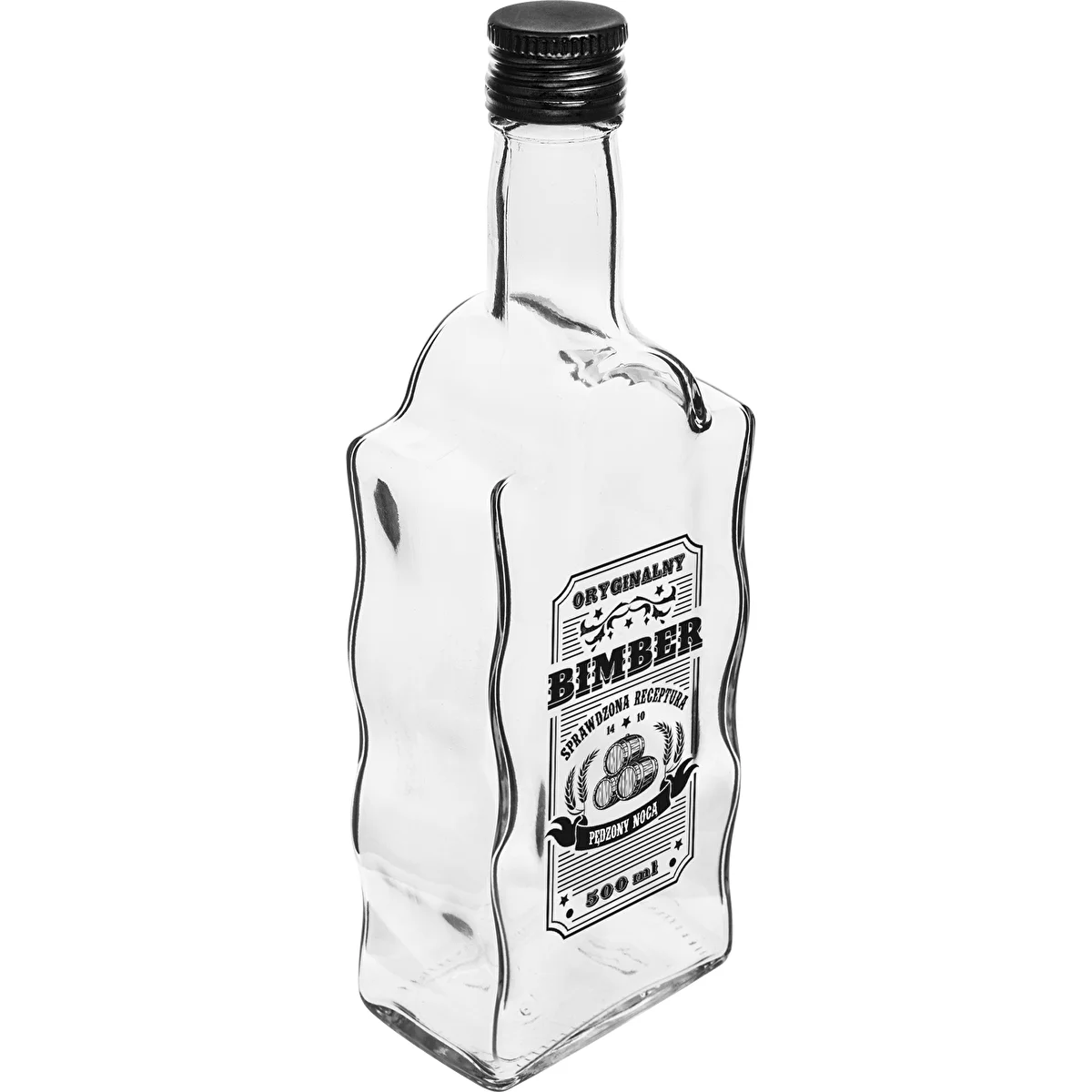 Bouteille Klasztorna 500 ml avec bouchon à vis, impression « Bimber », 1 pièce