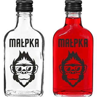 Bouteille type flasque 200 ml avec capsule à vis, motif « Singe », 1 pièce