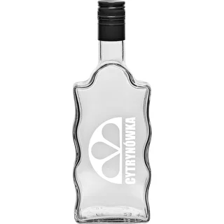 Bouteille Klasztorna 500 ml avec capsule à vis et impression « Cytrynówka » motif n°2