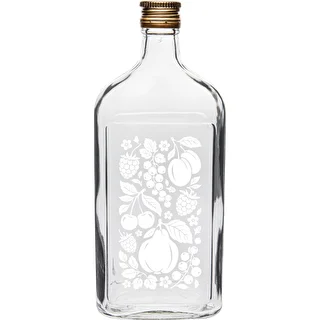 Bouteille flasque 500 ml avec capsule à vis et décor « Fruits » – motif 2