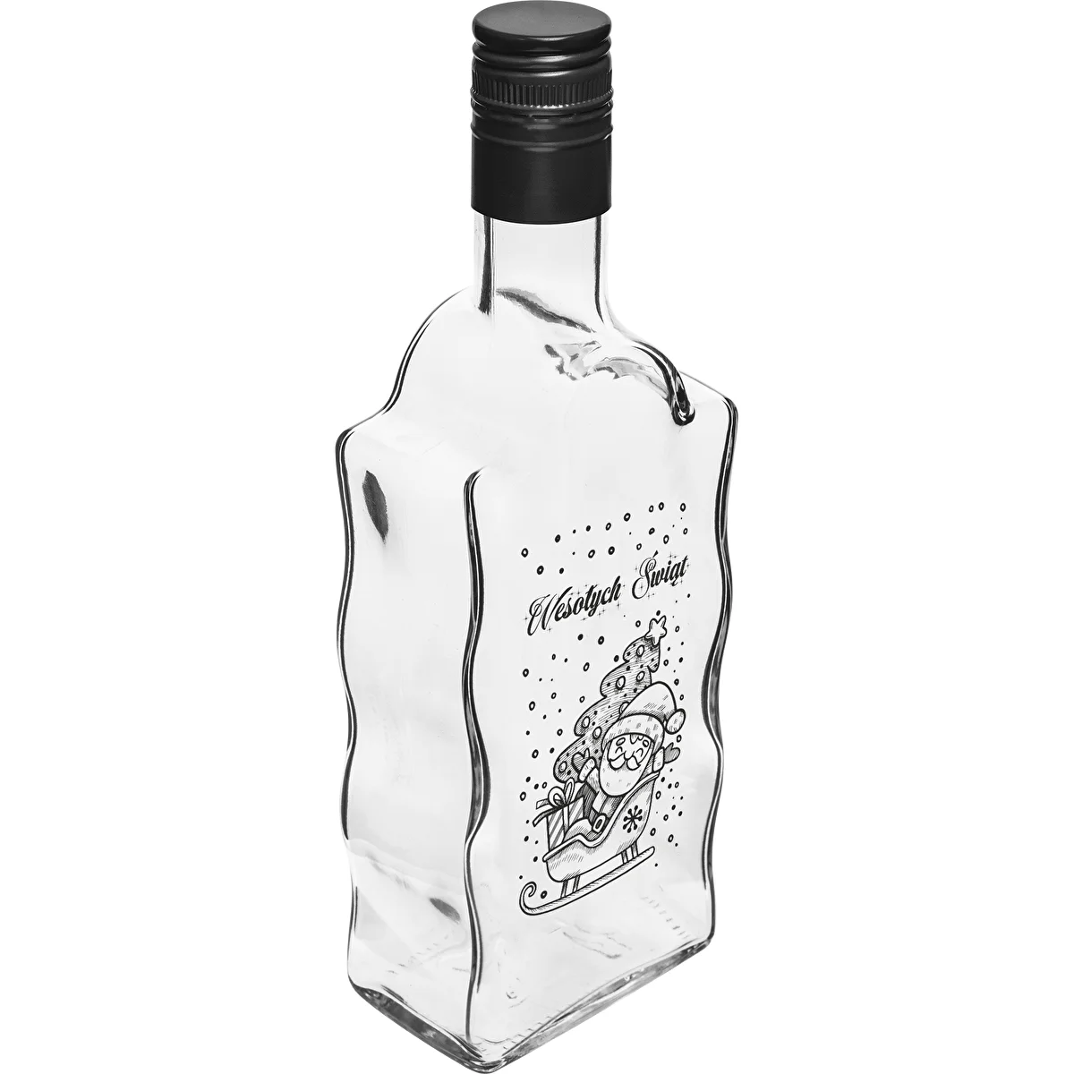 Bouteille Klasztorna 500 ml avec bouchon à vis, motif « Père Noël », 1 pièce