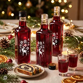 Bouteille Receptura, 250 ml avec bouchon à vis – Renne de Noël – photo 6