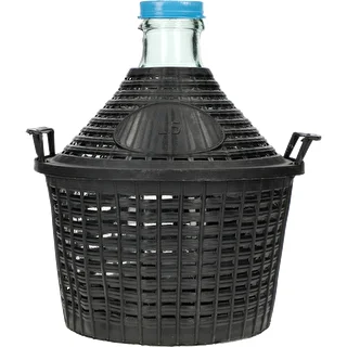 Bonbonne à vin 5 L avec panier en plastique