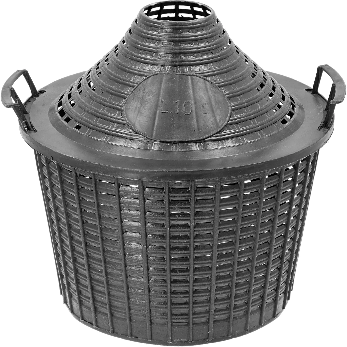 Panier de jardin en plastique, avec couvercle pour dame-jeanne 10 L