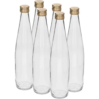 Bouteille Club 500 ml avec capsule à vis dorée, lot de 6