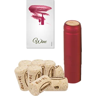 Ensemble : bouchons + étiquettes + capsules - 8 pièces