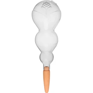 Boule d’arrosage triple (trois compartiments), transparente incolore, avec tige en céramique, 600 ml