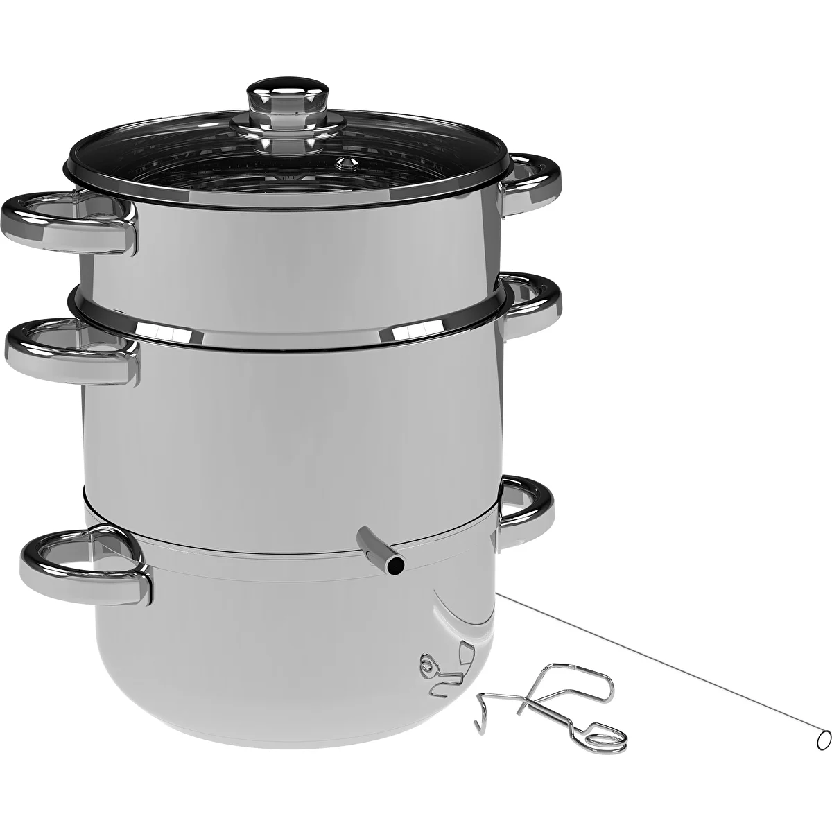Extracteur de jus vapeur en inox 5 L avec panier vapeur